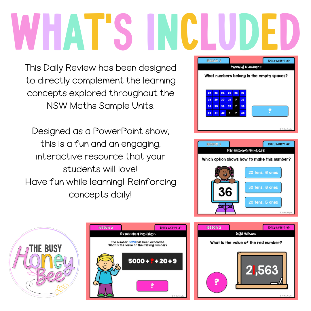 Stage 2 Year A Australian | NSW Math Daily Review | Warm-Up Unit 1