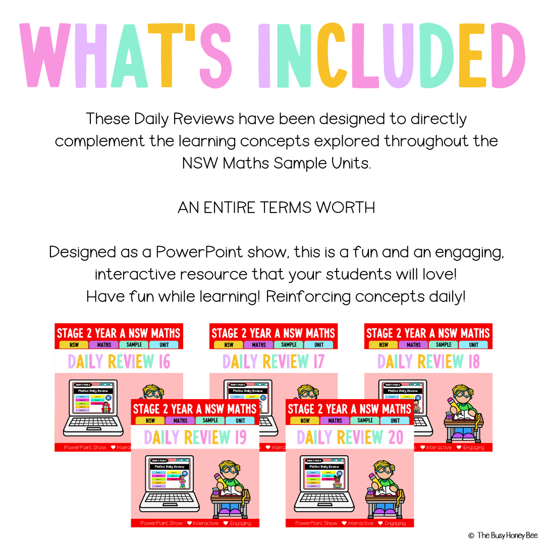 Stage 2 Year A Australian | NSW Math Daily Review | Warm-Up Term 4 Mega Bundle