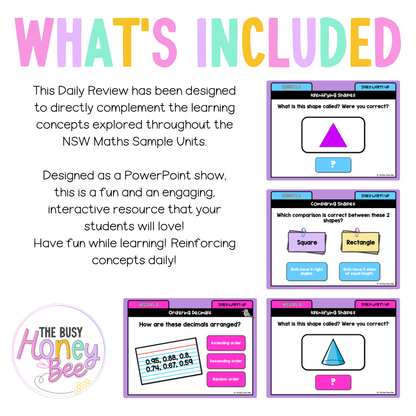 Multi Age 3-6 Year A Australian | NSW Math Daily Review | Warm-Up Unit 9
