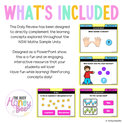 Multi Age K-2 Year A Australian | NSW Maths Daily Review | Warm-Up Unit 13