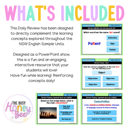 Stage 3 Year A Australian | NSW English Daily Review | Warm-Up Unit 4 Week 2