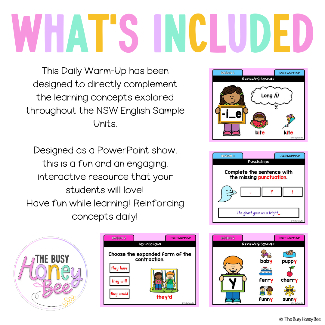 Stage 1 Year A English Daily Warm Up Unit 5