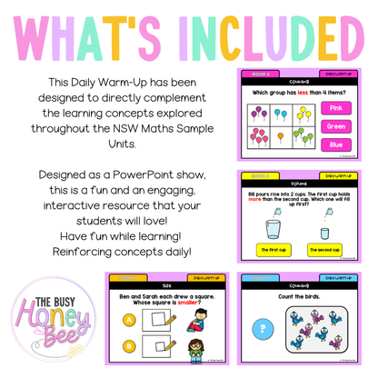 Early Stage 1 Australian | NSW Math Daily Review | Warm-Up Unit 3
