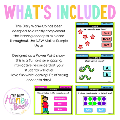 Multi Age K-2 Year B Maths Daily Warm Up Unit 3