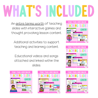 Stage 1 Year A Term 4 English Teaching Slides Mega Bundle