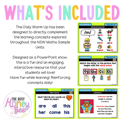 Multi Age K-2 Year B Australian | NSW English Daily Review | Warm-Up Unit 7