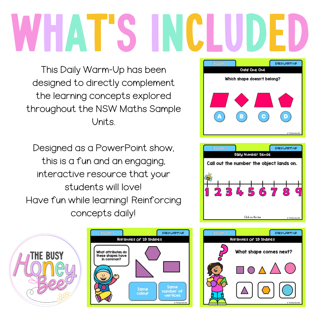 Multi Age K-2 Year B Maths Daily Warm Up Unit 2