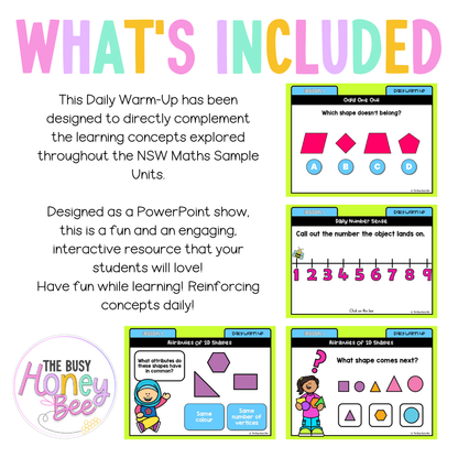 Multi Age K-2 Year B Maths Daily Warm Up Unit 2