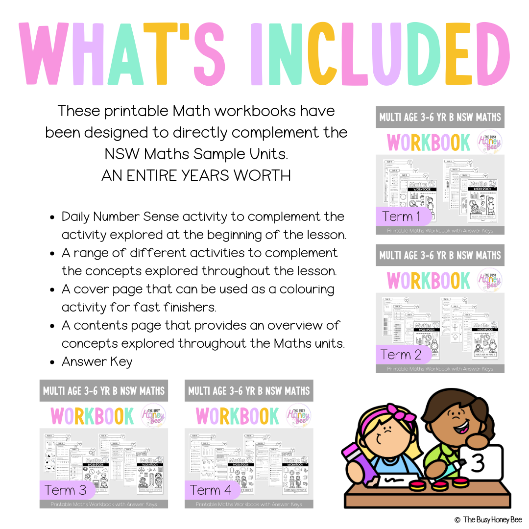 Multi Age 3-6 Year B NSW Maths Workbook ULTIMATE Mega Bundle