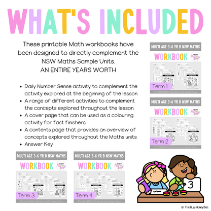 Multi Age 3-6 Year B NSW Maths Workbook ULTIMATE Mega Bundle