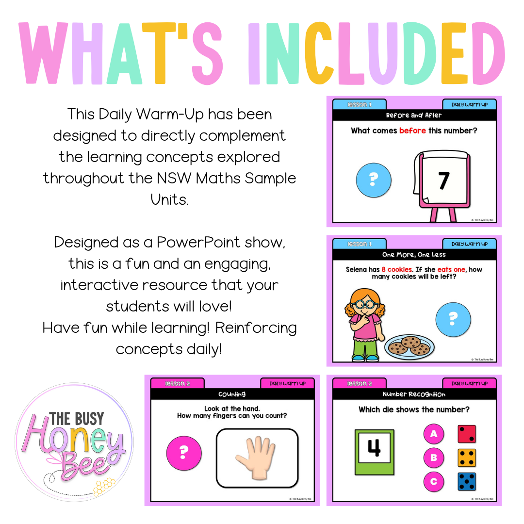 Early Stage 1 Australian | NSW Math Daily Review | Warm-Up Unit 8