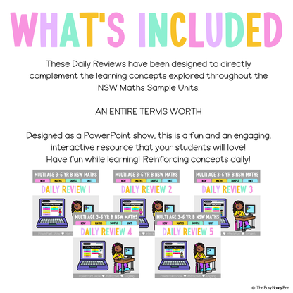Multi Age 3-6 Year B Australian | NSW Math Daily Review | Warm-Up Term 1 Mega Bundle