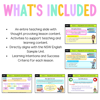 Multi Age 3-6 Year A Unit 2 Argument and Authority English Teaching Slides