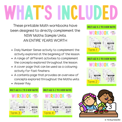 Multi Age K-2 Year B NSW Maths Workbook ULTIMATE Mega Bundle
