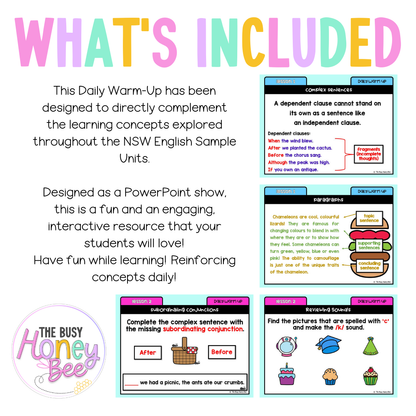 Stage 1 Year B Australian | NSW English Daily Review | Daily Warm Unit 31