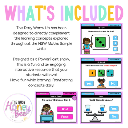 Early Stage 1 Australian | NSW Math Daily Review | Warm-Up Unit 6