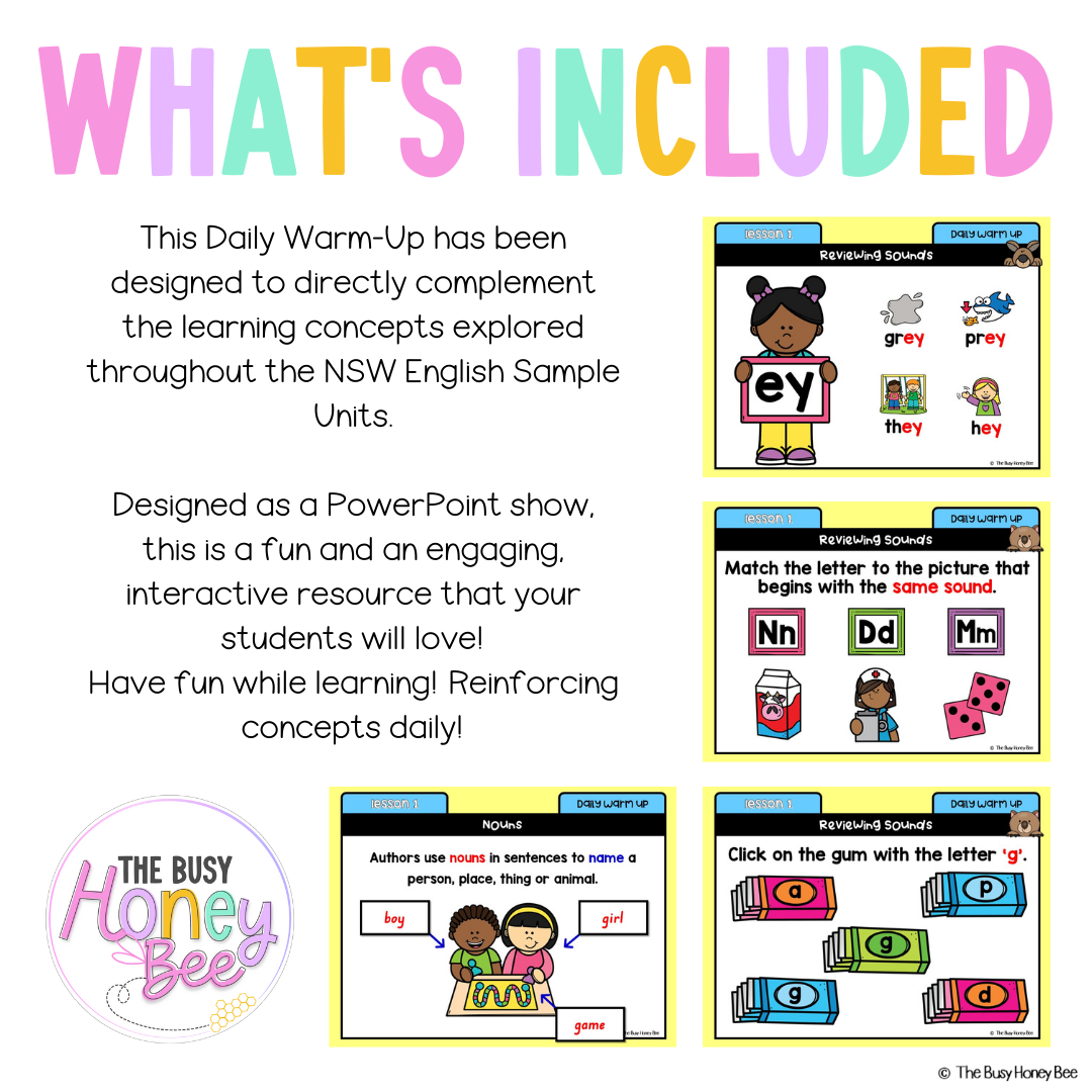 Multi Age K-2 Year A English Daily Warm Up Unit 3