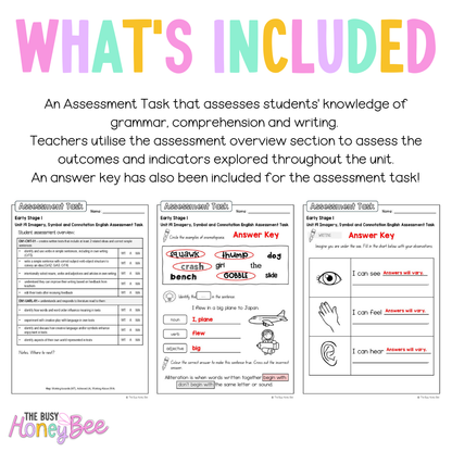 Early Stage 1 English Assessment Unit 19 Imagery, symbol and connotation