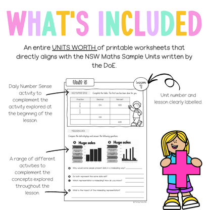 Multi Age 3-6 Year B NSW Maths Worksheets Unit 5