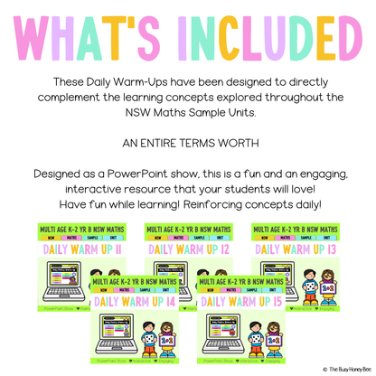 Multi Age K-2 Year B Australian | NSW Maths Daily Review | Warm-Up Term 3 Mega Bundle