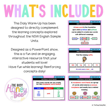 Stage 1 Year A Australian | NSW English Daily Review | Warm-Up Unit 20