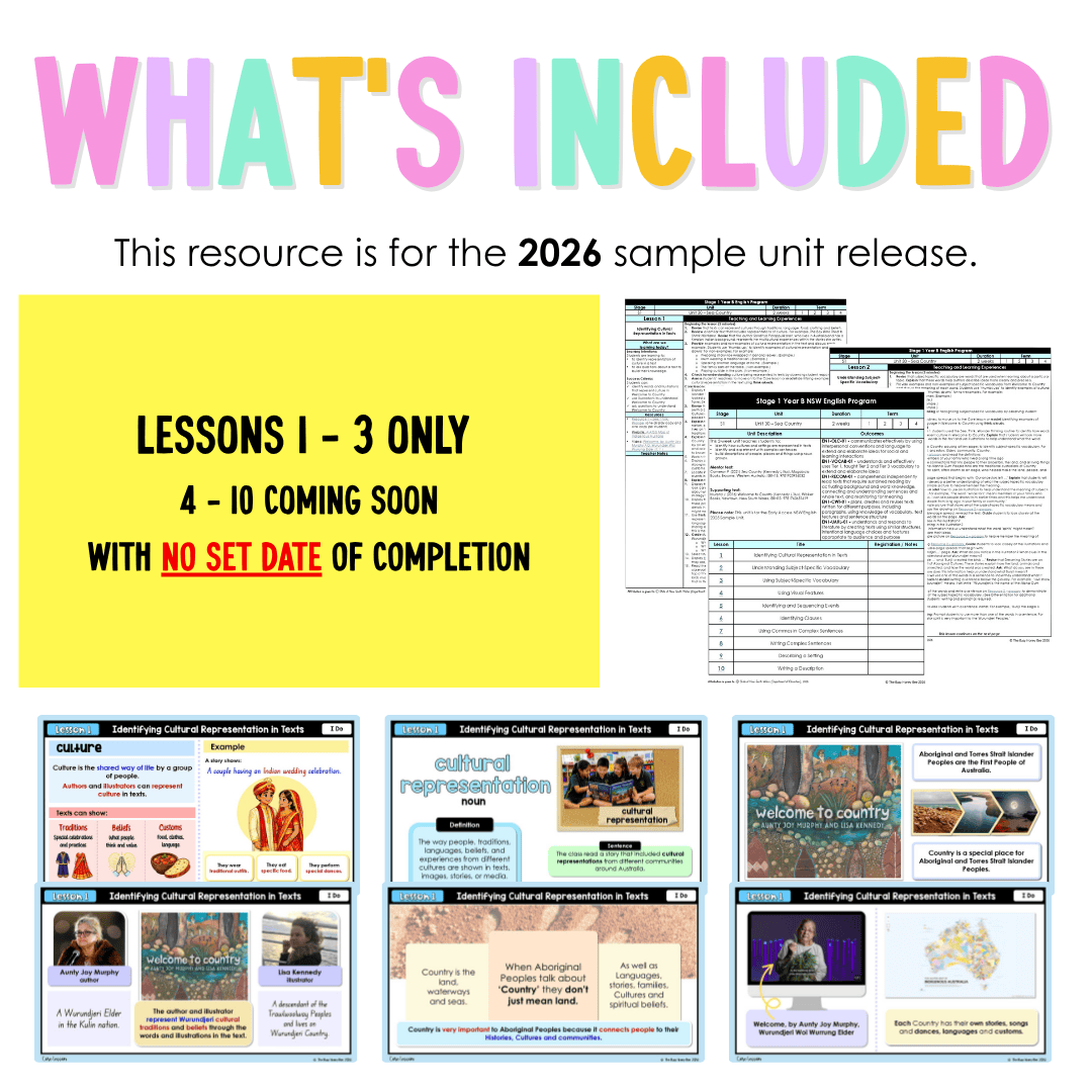 Stage 1 Year B NSW English Teaching Slides UNIT 30 Sea Country 2026