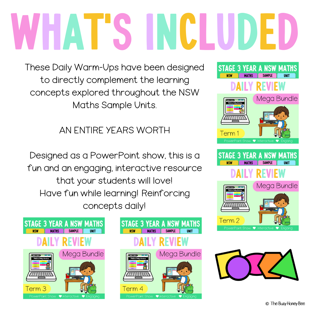 Stage 3 Year A Ultimate Australian | NSW Maths Daily Review | Warm-Up Mega Bundle