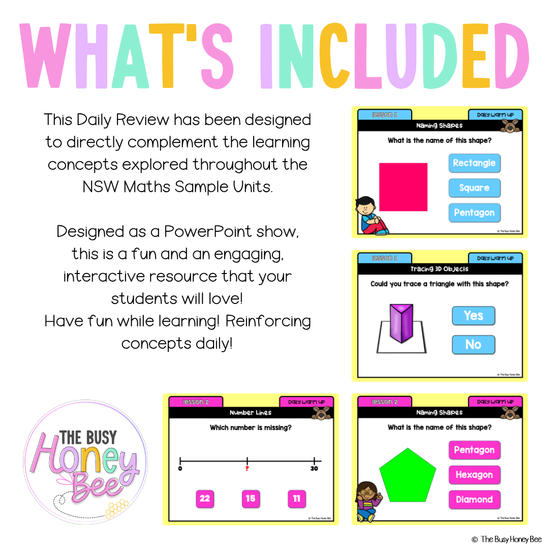 Multi Age K-2 Year A Australian | NSW Maths Daily Review | Warm-Up Unit 19