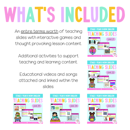 Stage 1 Year B Term 1 English Teaching Slides Mega Bundle