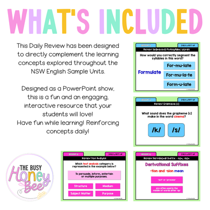Stage 3 Year A Australian | NSW English Daily Review | Warm-Up Unit 2 Week 2