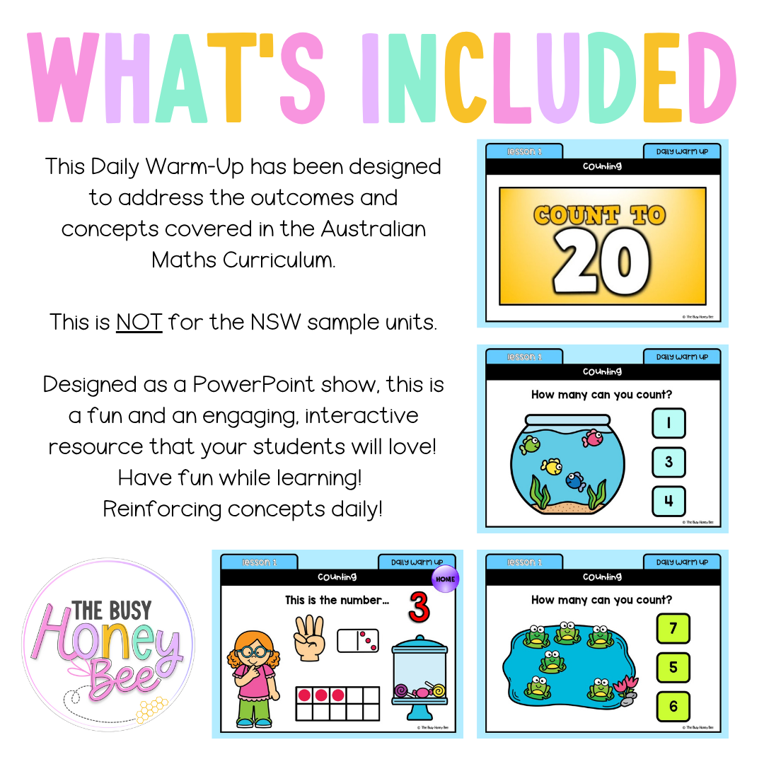 Kindergarten/Prep Australian | Math Daily Review | Warm-Up 1