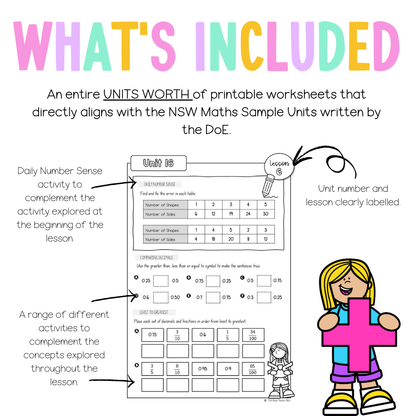 Multi Age 3-6 Year B NSW Maths Worksheets Unit 16