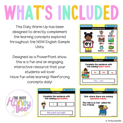 Multi Age K-2 Year A English Daily Warm Up Unit 5