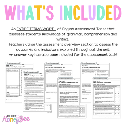 Stage 1 Year B NSW English Assessment Term 3 Mega Bundle