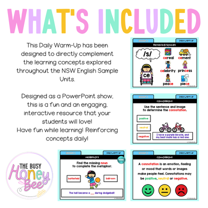 Stage 1 Year B Australian | NSW English Daily Review | Daily Warm Unit 38