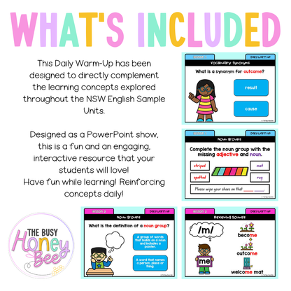 Stage 1 Year B Australian | NSW English Daily Review | Daily Warm Unit 26