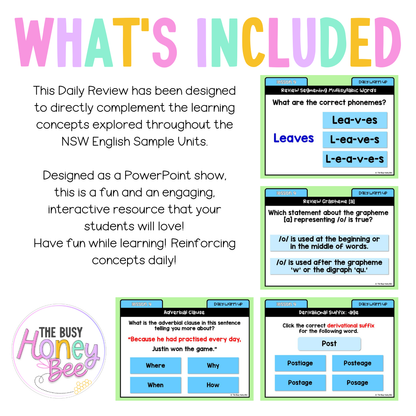 Stage 3 Year A Australian | NSW English Daily Review | Warm-Up Unit 1 Week 3