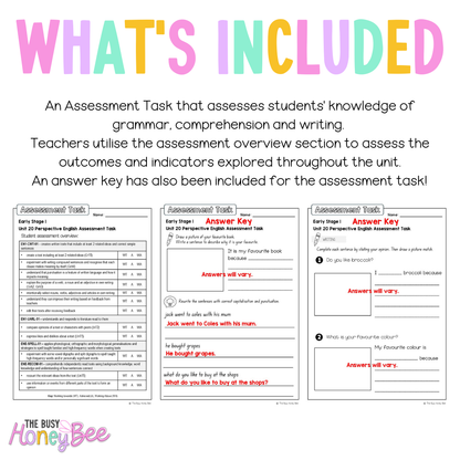 Early Stage 1 English Assessment Unit 20 Perspective