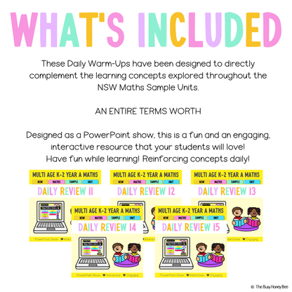 Multi Age K-2 Yr A Australian | NSW Math Daily Review Warm-Up Term 3 Mega Bundle