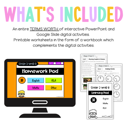 Stage 2 Year B Homework/Learning Pods Term 3 Mega Bundle