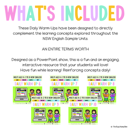 Multi Age K-2 Yr B Australian | NSW English Daily Review Term 2 Mega Bundle
