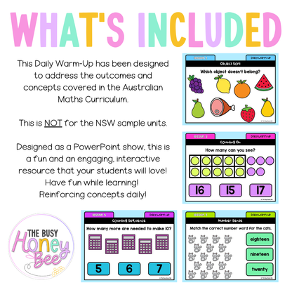 Kindergarten/Prep Australian | Math Daily Review | Warm-Up 7