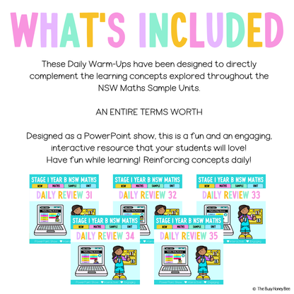 Stage 1 Year B Australian | NSW Math Daily Review | Warm-Up Term 3 Mega Bundle