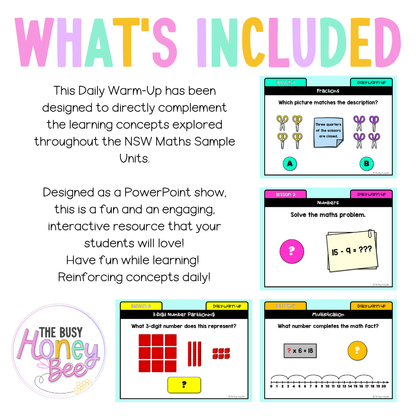 Stage 1 Year B Australian | NSW Math Daily Review | Warm-Up Unit 36
