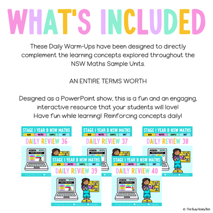 Stage 1 Year B Australian | NSW Math Daily Review | Warm-Up Term 4 Mega Bundle