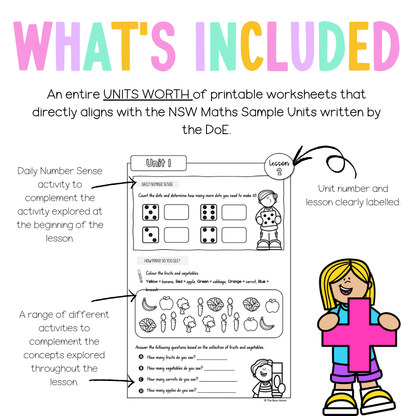 Multi Age K-2 Year A NSW Maths Worksheets Unit 1