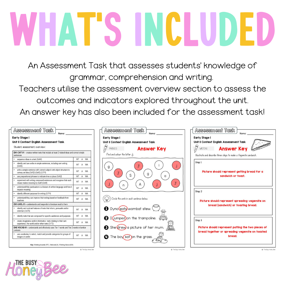 Early Stage 1 English Assessment Unit 11 Context