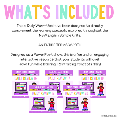 Early Stage 1 Australian | NSW Math Daily Review | Warm-Up Term 4 Mega Bundle