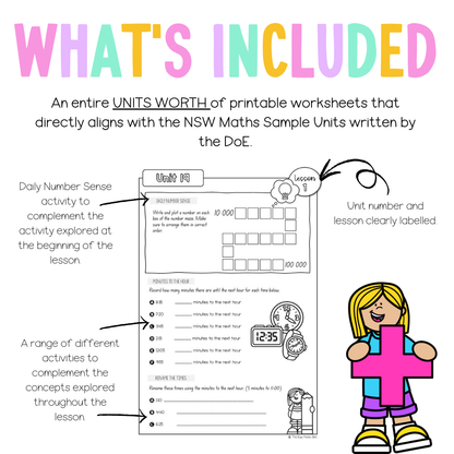 Multi Age 3-6 Year B NSW Maths Worksheets Unit 19