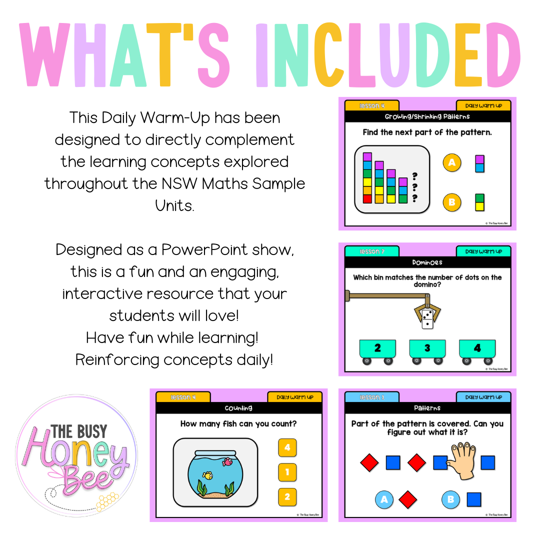 Early Stage 1 Australian | NSW Math Daily Review | Warm-Up Unit 2